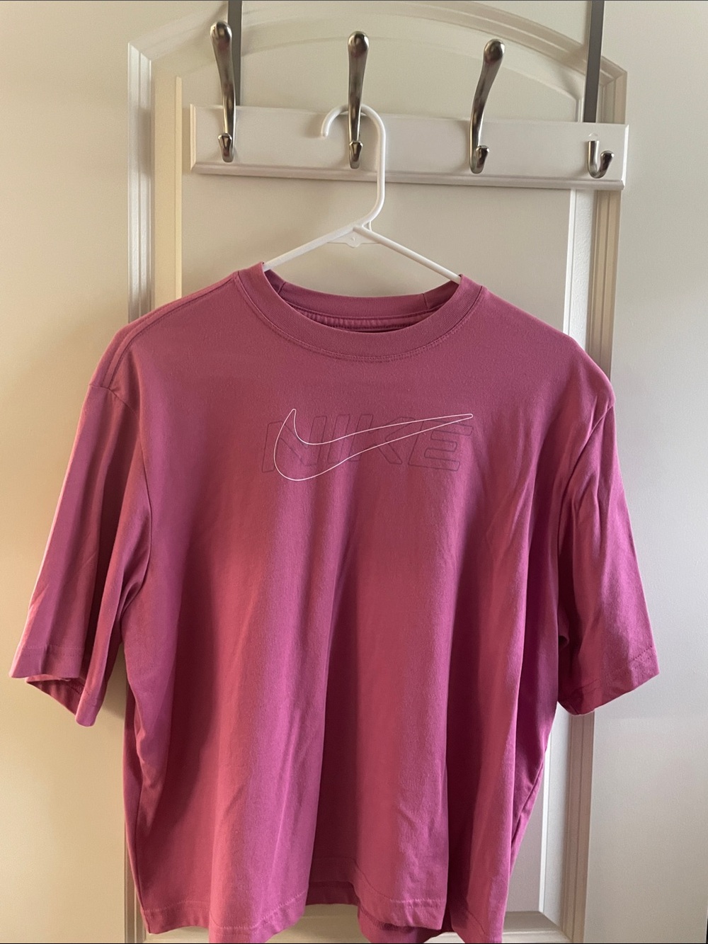 Nike Rose Pink Embroidered Swoosh T-Shirt